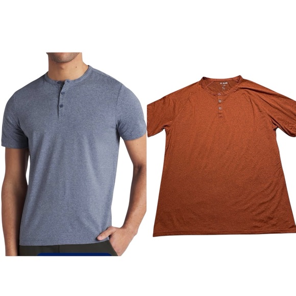 01.ALGO AlgoFlex Russel Performance Henley Orange T-Shirt Size Large - Picture 1 of 5